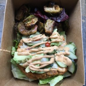 Gluten-free burger salad from The Squeeze Burger Bar